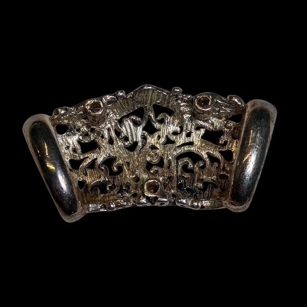 Vintage 2pc Silver Filigree Scarf Clip Bali Slide Tube Pendant Retro Estate - Picture 7 of 7